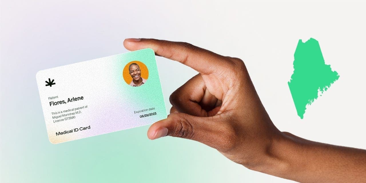 closeup hand holding MMJ card